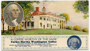 Werbekarte für Forbes Martha Washington Kaffee