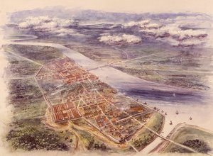 Luftaufnahme von Londinium London aus Nordwesten, 2. Jahrhundert von Unbekannt