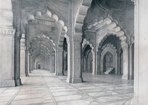 Agra. Innenraum der Moti Musjid. Perlenmoschee, ca. 1910 von Unbekannt