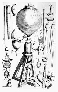 Luftpumpe gebaut für Robert Boyle von Robert Hooke von Unbekannt