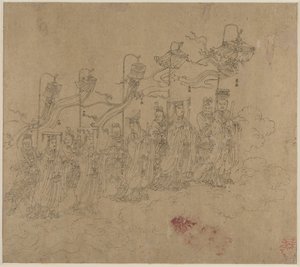 Album von daoistischen und buddhistischen Themen: Prozession daoistischer Gottheiten: Blatt 5, 1200er von Unbekannt