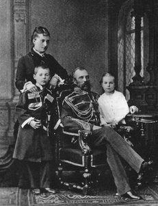 Alexander II. von Russland und Prinzessin Ekaterina Michailowna Jurjewskaja mit Kindern
