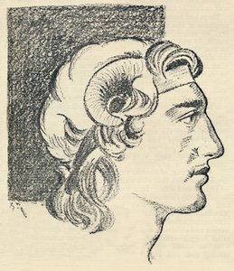 Alexander der Große von einer alten griechischen Münze, 1936 von Unbekannt