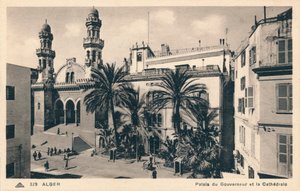 Algier - Gouverneurspalast und Kathedrale, um 1900 von Unbekannt