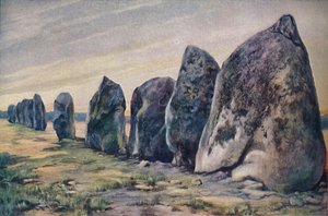Ausrichtungen bei Carnac, Bretagne, Frankreich, ca. 1920 von Unbekannt