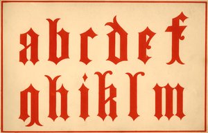 Alphabet, Buchstaben a-m, Kleinbuchstaben