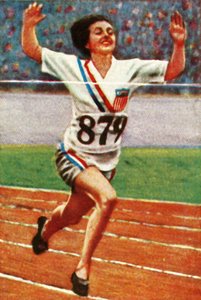 Amerikanische Athletin Betty Robinson, Gewinnerin des 100m-Laufs der Frauen von Unbekannt