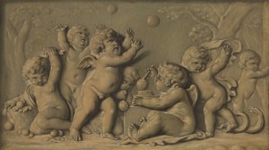 Amorini beim Spielen, eines von einem Paar, 1770-90