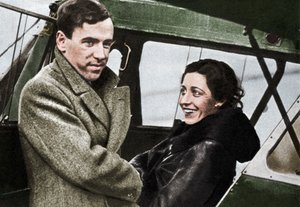 Amy Johnson, britische Fliegerin, kurz vor dem Aufbruch nach Kapstadt, 1932 von Unbekannt