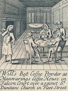 Eine Werbung für Wills Coffee House um 1700, 1944 von Unbekannt