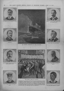 Künstlerische Darstellung der Katastrophe und Die schreckliche Nachricht bei Lloyds, 20. April 1912 von Unbekannt