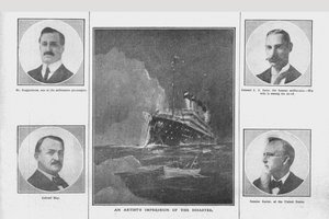 Eindruck des Künstlers von der Katastrophe und Porträts verwandter Personen, 20. April 1912 von Unbekannt