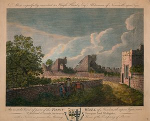 Ein Innenansicht der Stadtmauer von Newcastle upon Tyne, um 1760-90 von Unbekannt