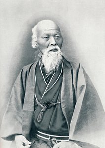 Ein alter japanischer Arzt in voller Tracht, 1902