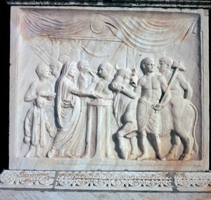 Ein Altar, der dem römischen Kaiserkult gewidmet ist, 1. Jahrhundert von Unbekannt