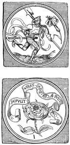 Alte Spielkarten: Bube und Ass, 1833
