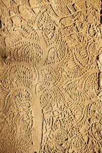 Angkor Wat, geschnitztes Detail an der Wand, Baum, Siem Reap, Kambodscha