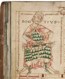 Anicius Manlius Severinus Boethius aus: De institutione musica von Boethius, 12. Jahrhundert