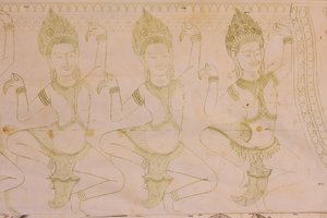 Apsara-Zeichnung, Siem Reap, Kambodscha von Unbekannt