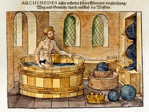 Archimedes in seinem Bad, 1547 von Unbekannt