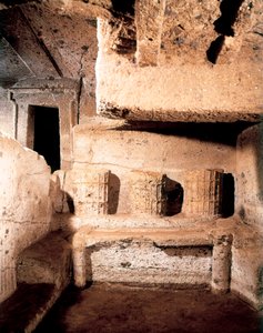 Etruskische Architektur: Glockengrab. 7. Jahrhundert v. Chr. Cerveteri. Nekropole von Monte Abatone. Italien von Unbekannt