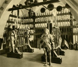Waffenkammer, Burg Kreuzenstein, Niederösterreich, um 1935 von Unbekannt