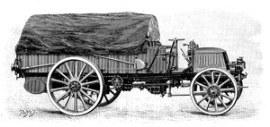 Armeelastwagen von Daimler, mit 4-Zylinder-12-PS-Motor
