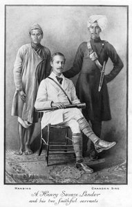 Arnold Henry Savage Landor 1865-1924 und seine zwei treuen Diener, 1898 von Unbekannt