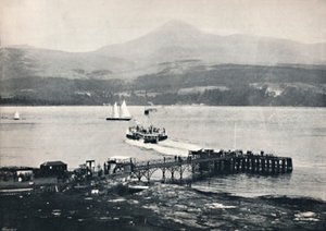 Arran - Brodick Pier und Goatfell, 1895