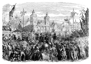 Ankunft französischer Truppen in Mexiko, 1864 von Unbekannt