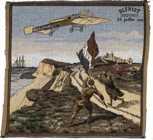 Ankunft von Louis Bleriot in Dover, England, am 25. Juli 1909