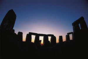 Neolithische Kunst: Ansicht der Stätte von Stonehenge (um 1700-1300 v. Chr.) Amesbury, England von Unbekannt