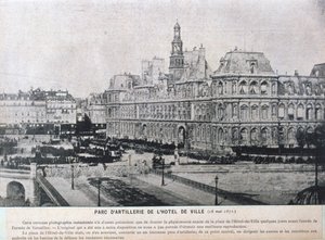 Artilleriestücke vor dem Hôtel de Ville, Paris, 16. Mai 1871 von Unbekannt