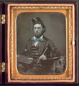 Künstler mit seiner Palette und Pinseln, ca. 1850er Jahre von Unbekannt
