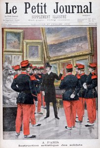 Künstlerische Unterweisung französischer Soldaten im Salon, Paris, 1902 von Unbekannt