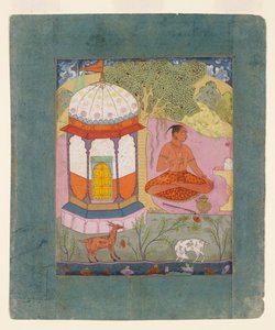 Asket in einer Landschaft, Darstellung des musikalischen Modus Bangali Ragini, ca. 1675