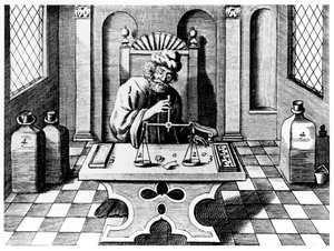 Probierer testet Gold- und Silberproben, 1683