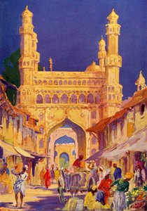 Am Char Minar in Hyderabad, um 1948 von Unbekannt