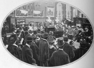 Auktion im Gange bei Phillips Auktionatoren, London, ca. 1901 von Unbekannt