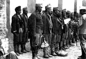 Österreichische Truppen kapitulieren ohne einen Schuss abzugeben, 1914