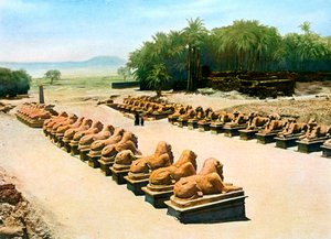 Allee der widderköpfigen Sphinxe, Tempel von Amun-Re, Karnak, Luxor, Ägypten, 20. Jahrhundert