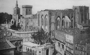 Avignon - Papstpalast, Blick auf den Uhrturm, ca. 1925 von Unbekannt