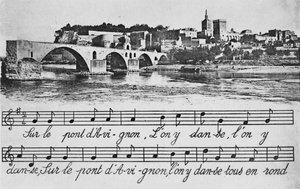 Avignon - St-Benezet-Brücke, um 1925 von Unbekannt
