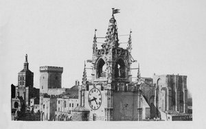 Avignon - Der Jacquemart-Turm, Kirche Notre-Dame des Doms und Papstpalast, ca. 1925 von Unbekannt
