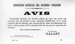 Avis, aus Französischen politischen Plakaten der Pariser Kommune von Unbekannt