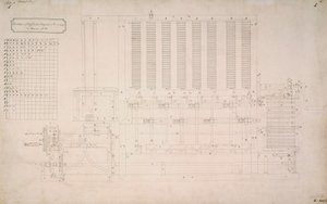 Babbage-Maschinen, Seitenansicht der Differenzmaschine Nr. 2