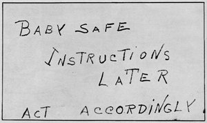 Baby Safe Instructions Later Act Accordingly, 1932, 1938 von Unbekannt