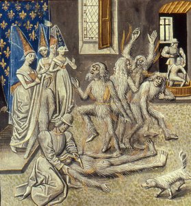 Bal des Ardents Miniatur aus den Grandes Chroniques de France von Jean Froissart, 15. Jahrhundert