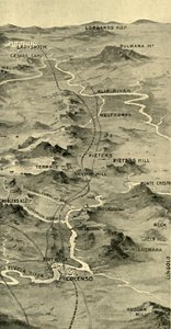Ballonkarte zur Veranschaulichung der Schlacht von Pieters und der Entlastung von Ladysmith, 1900 von Unbekannt