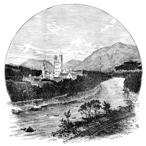Schloss Balmoral und der Fluss Dee, Schottland, um 1888 von Unbekannt